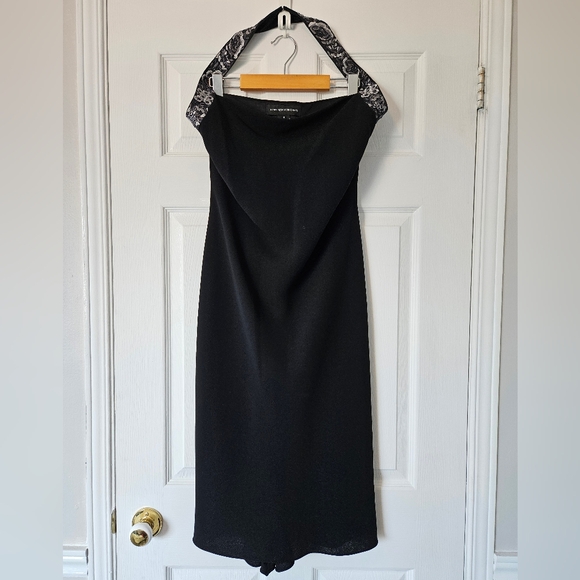 JNY bias cut Embroidered Silk straps Jones New York dress LBD Size 10 - Picture 2 of 16